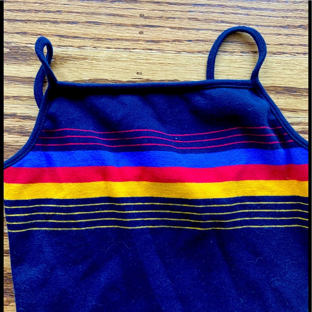 Garage navy and multicolored stripe tank sz S cute
